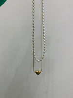 Carica l&#39;immagine nel visualizzatore di Gallery, Doppia collana perle e cuore
