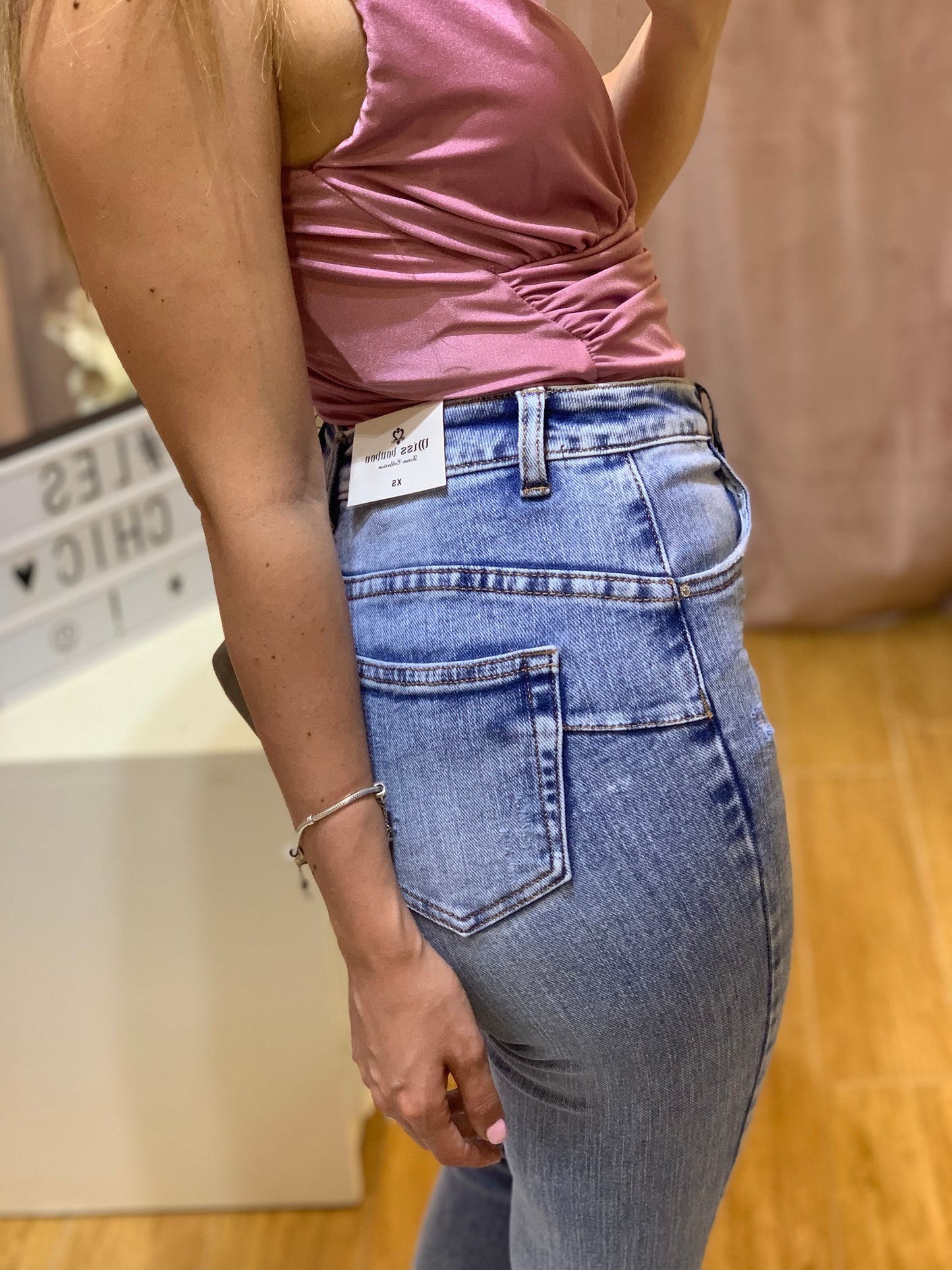 Jeans lavaggio chiaro skinny